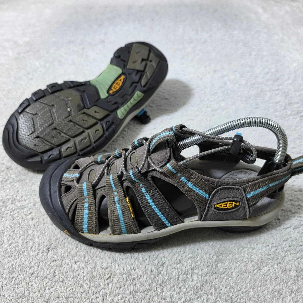 Keen Venice H2 Sandals Womens 9.5 Brown Blue Waterproof Hiking Sport 1014200